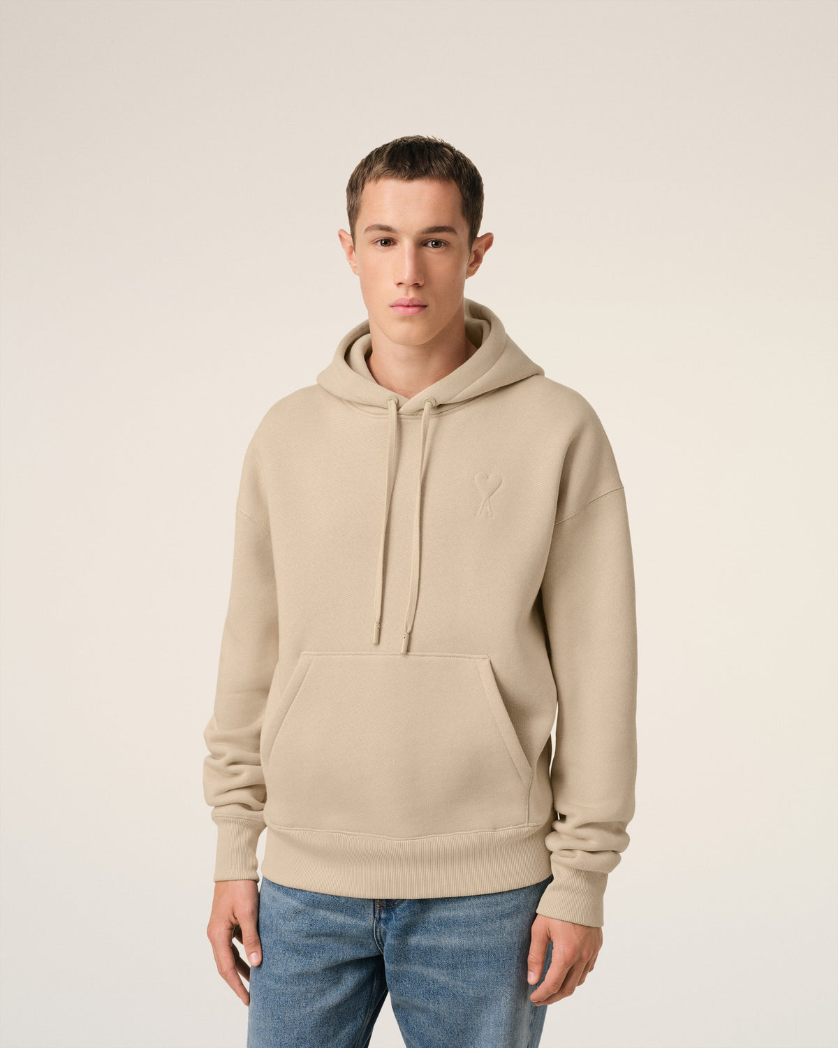 Beige Cotton Ami de Coeur Hoodie