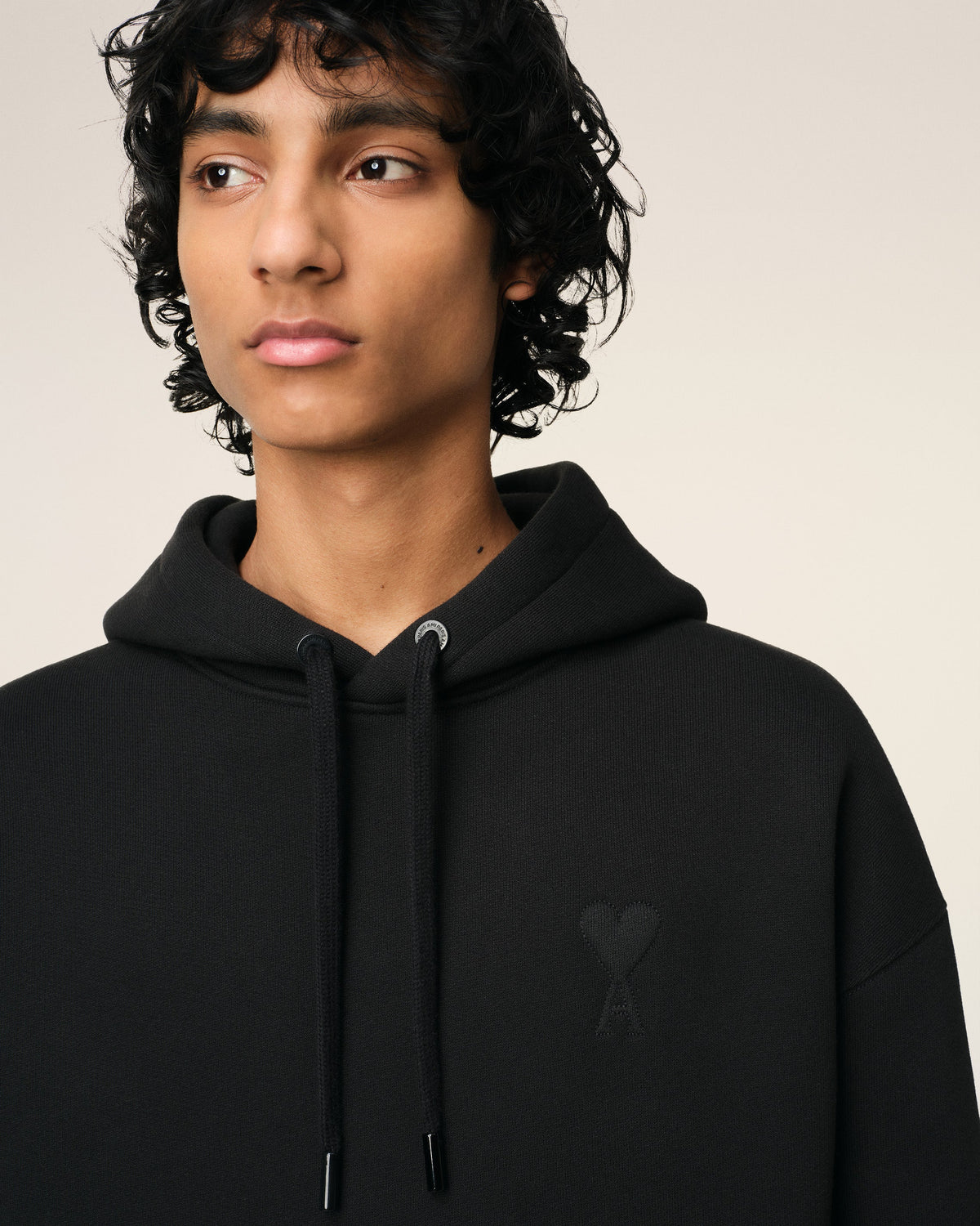 Black Cotton Ami de Coeur Hoodie