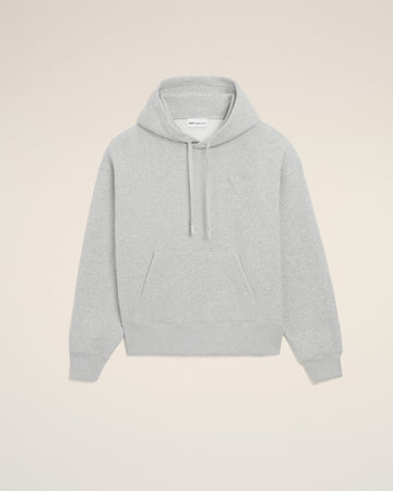 Grey Cotton Embossed Ami De Coeur Hoodie