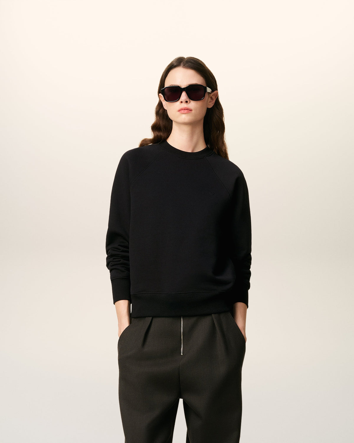 Black Cotton Ami De Coeur Sweatshirt