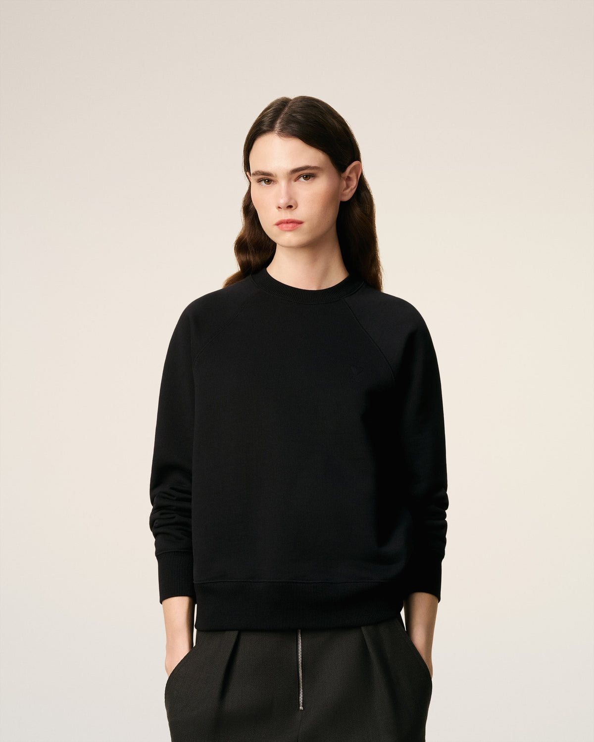 Black Cotton Ami De Coeur Sweatshirt