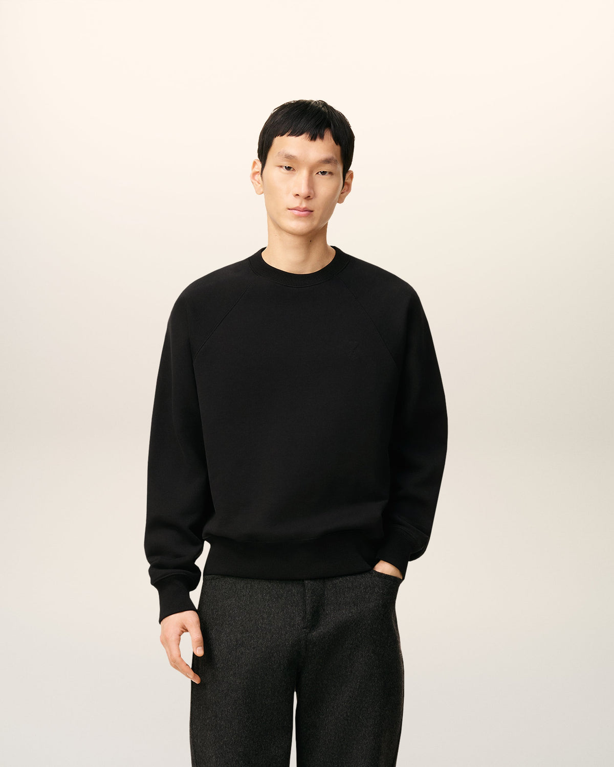 Black Cotton Ami De Coeur Sweatshirt