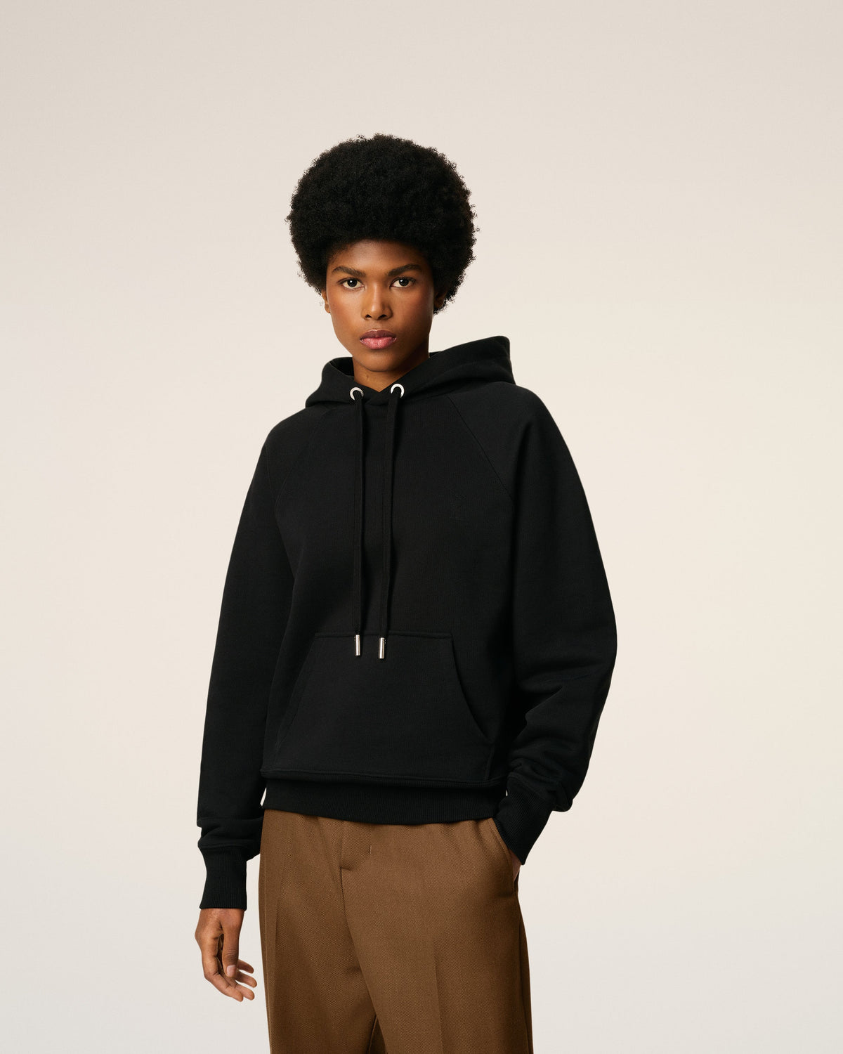 Black Cotton Ami De Coeur Hoodie