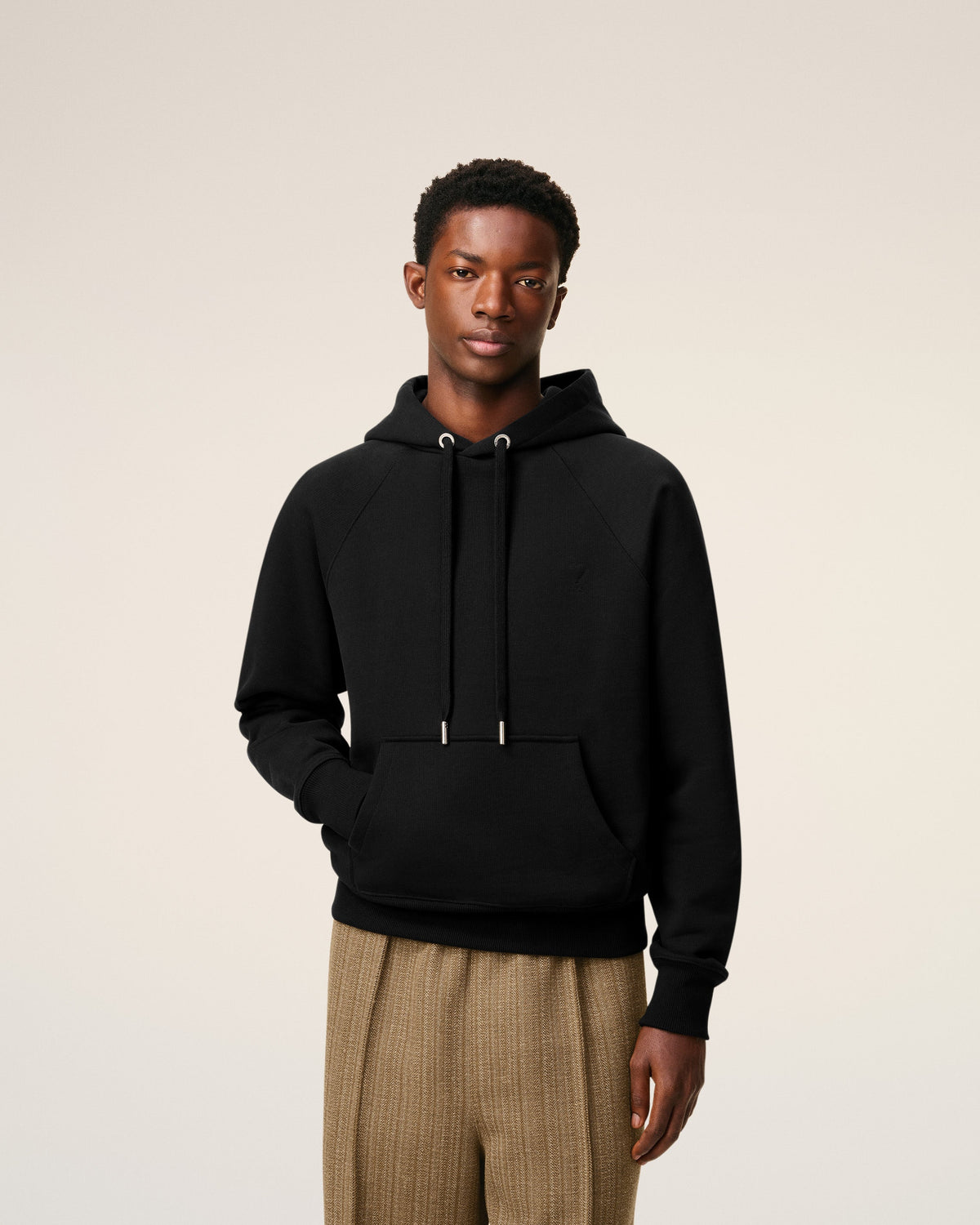 Black Cotton Ami De Coeur Hoodie