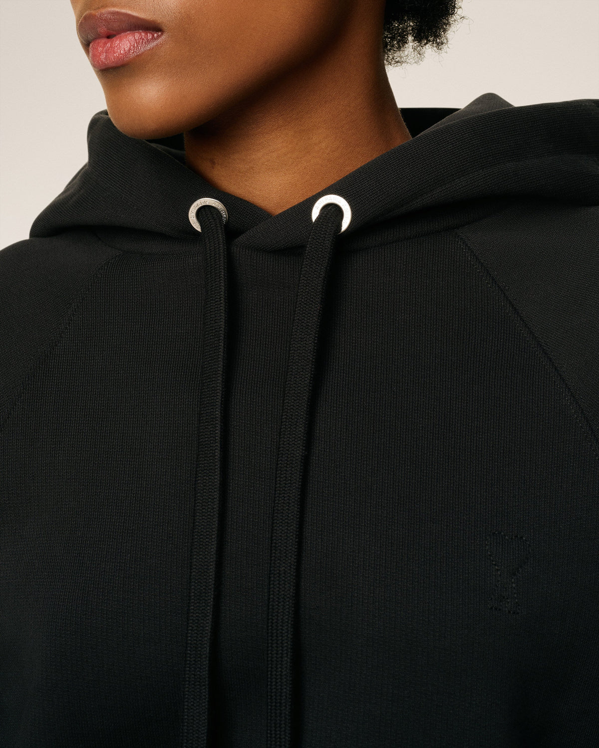 Black Cotton Ami De Coeur Hoodie