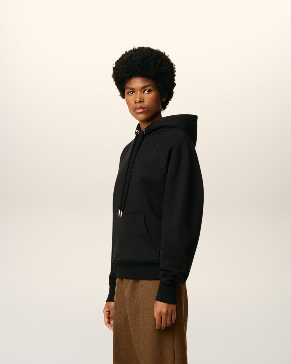 Black Cotton Ami De Coeur Hoodie