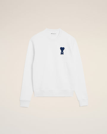 White Cotton Knitted Ami De Coeur Sweatshirt