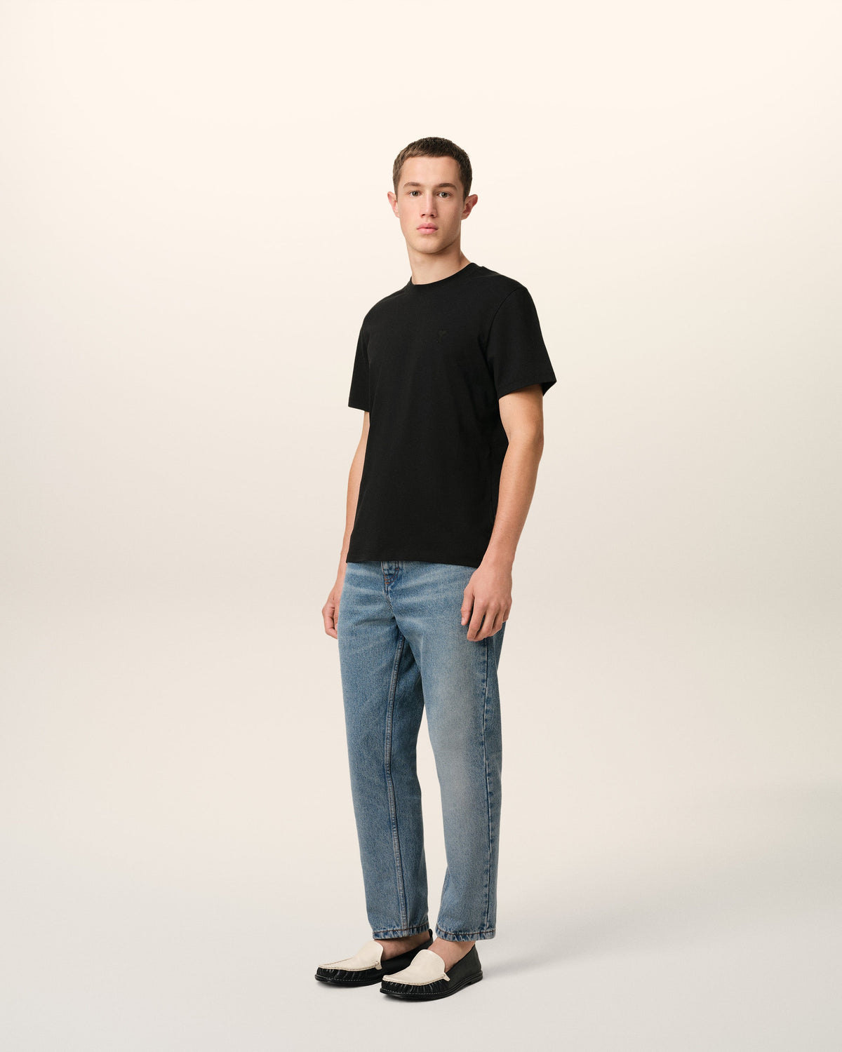 Black Cotton Ami de Coeur T-shirt