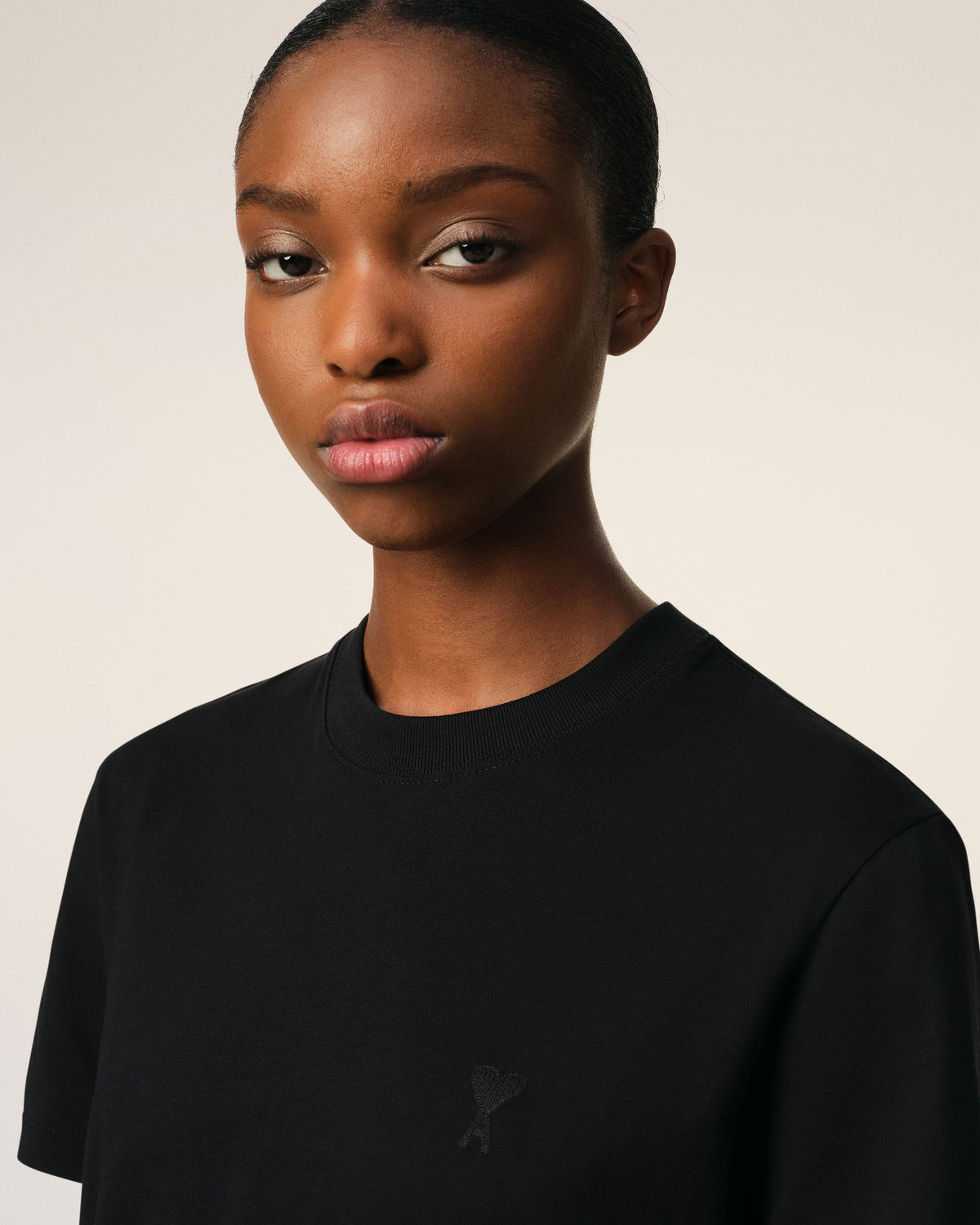 Black Cotton Ami de Coeur T-shirt