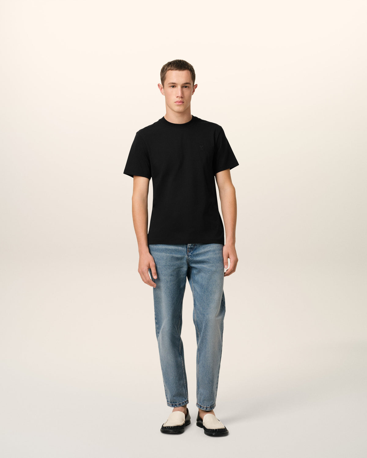 Black Cotton Ami de Coeur T-shirt