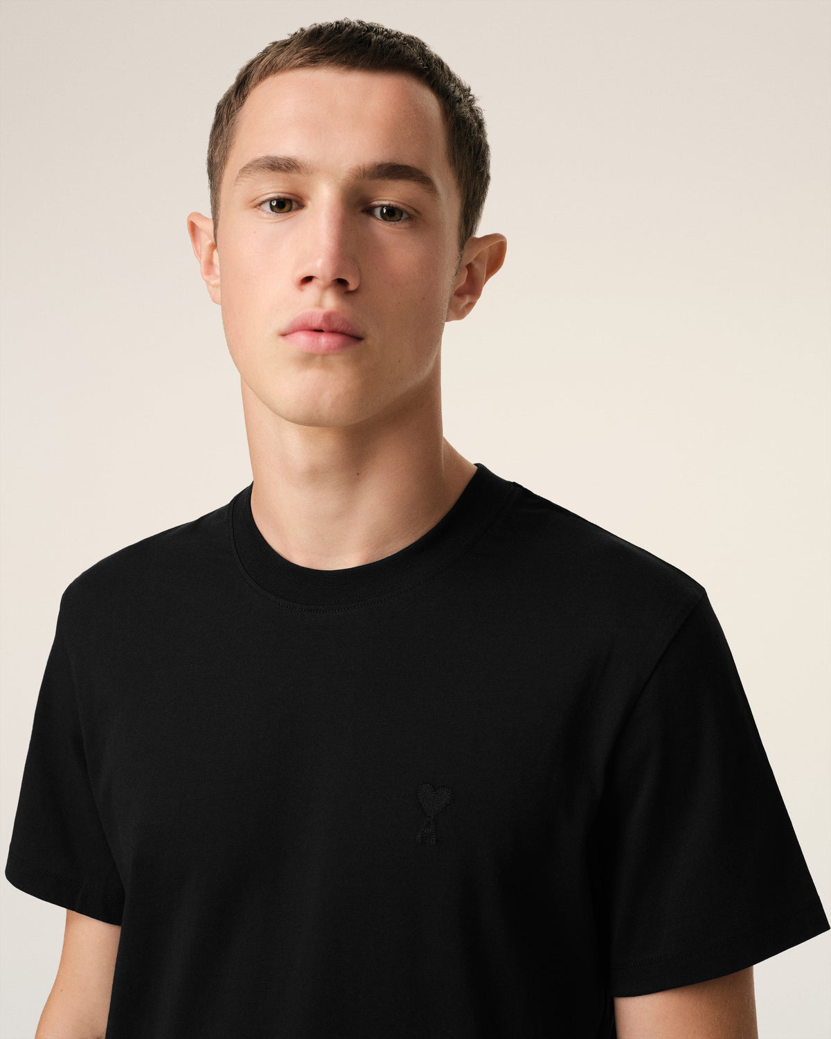 Black Cotton Ami de Coeur T-shirt