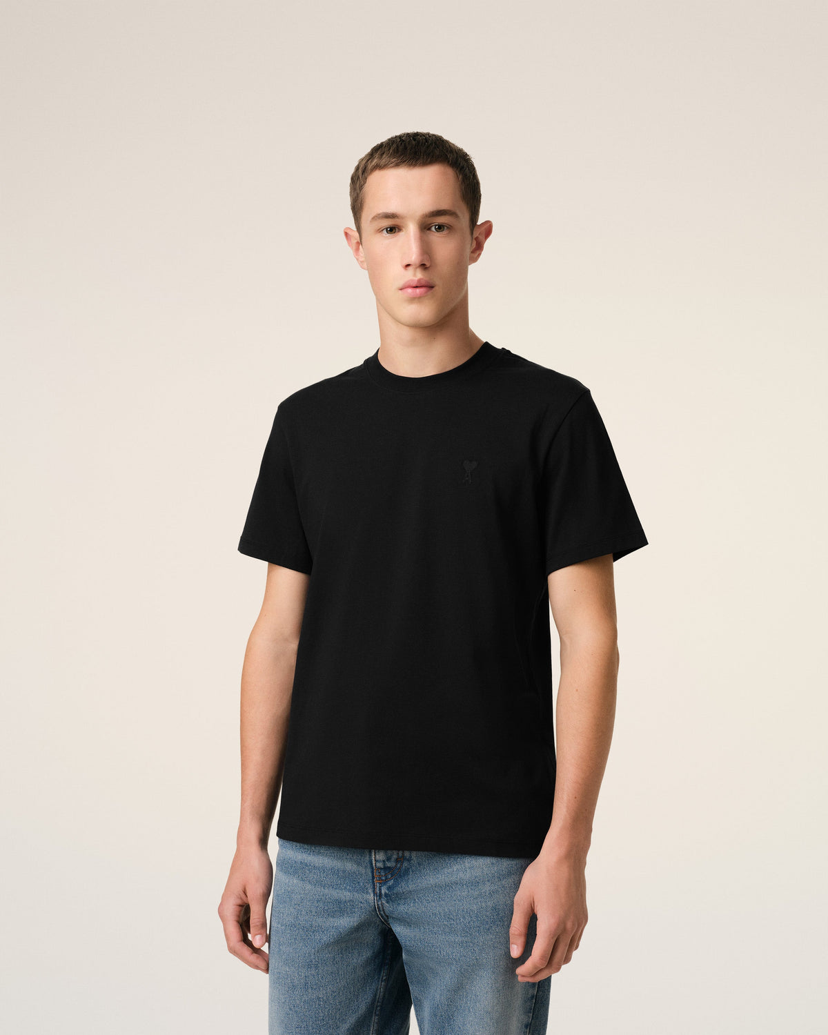 Black Cotton Ami de Coeur T-shirt
