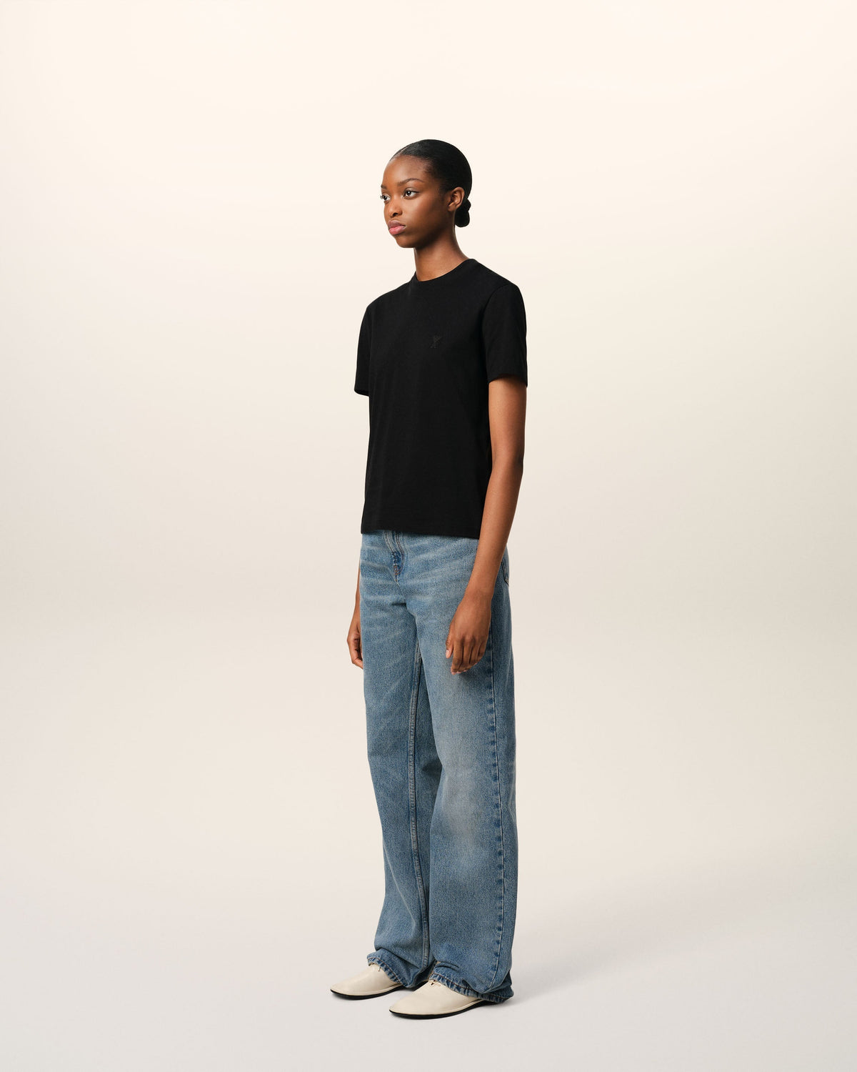 Black Cotton Ami de Coeur T-shirt