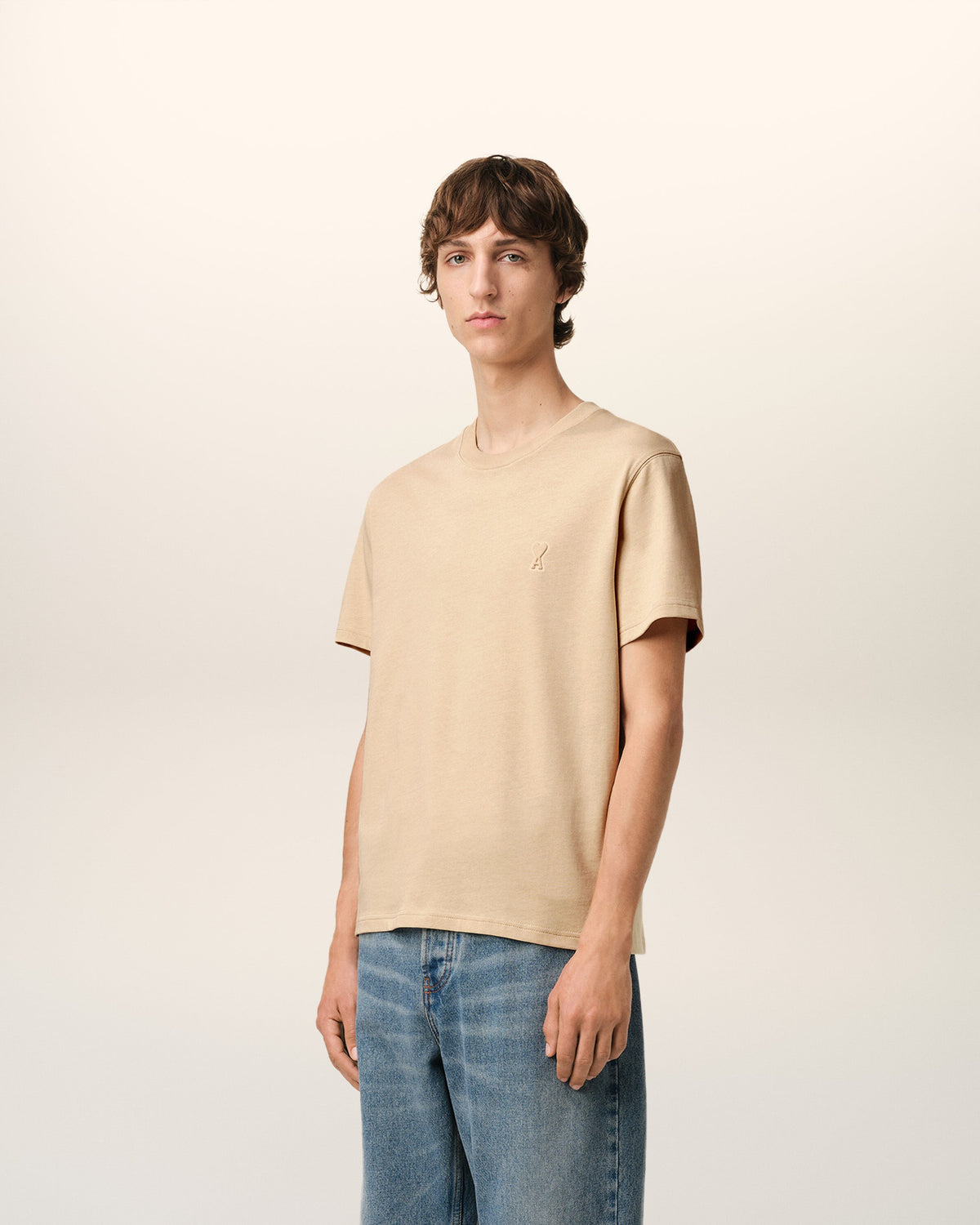 Beige Cotton Ami de Coeur T-Shirt