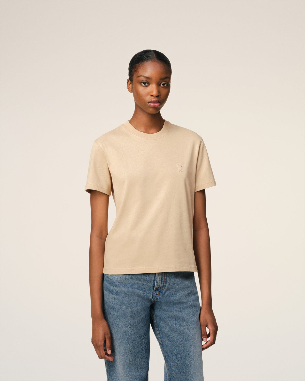 Beige Cotton Ami de Coeur T-Shirt