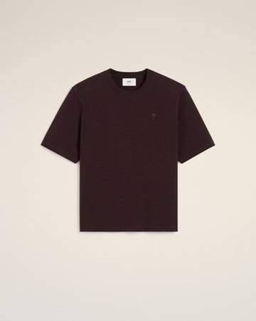 Burgundy Cotton Tonal Ami de Coeur T-Shirt