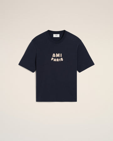 Navy Cotton Ami Paris Patch T-Shirt