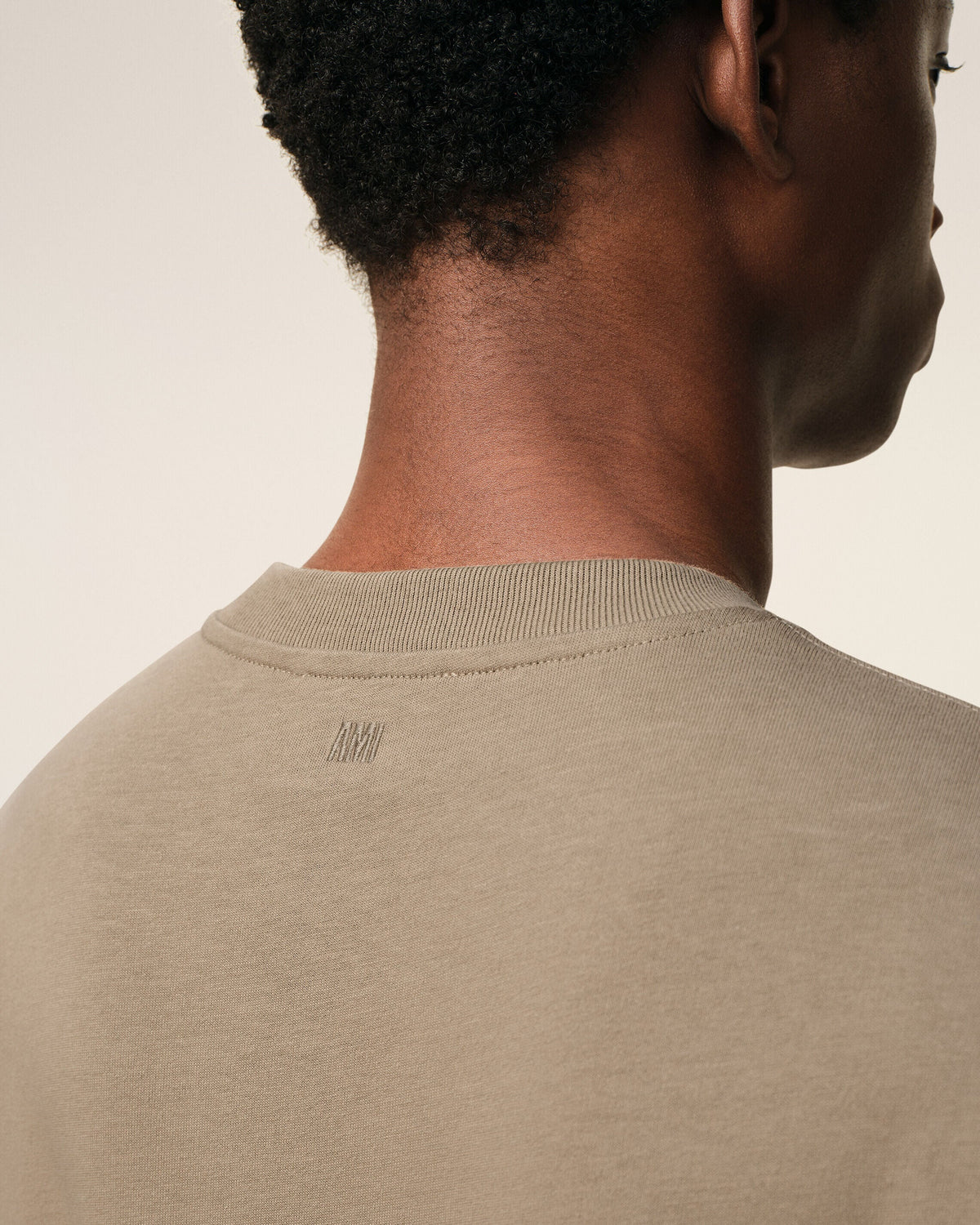 Beige Cotton Embossed Ami De Coeur T-shirt