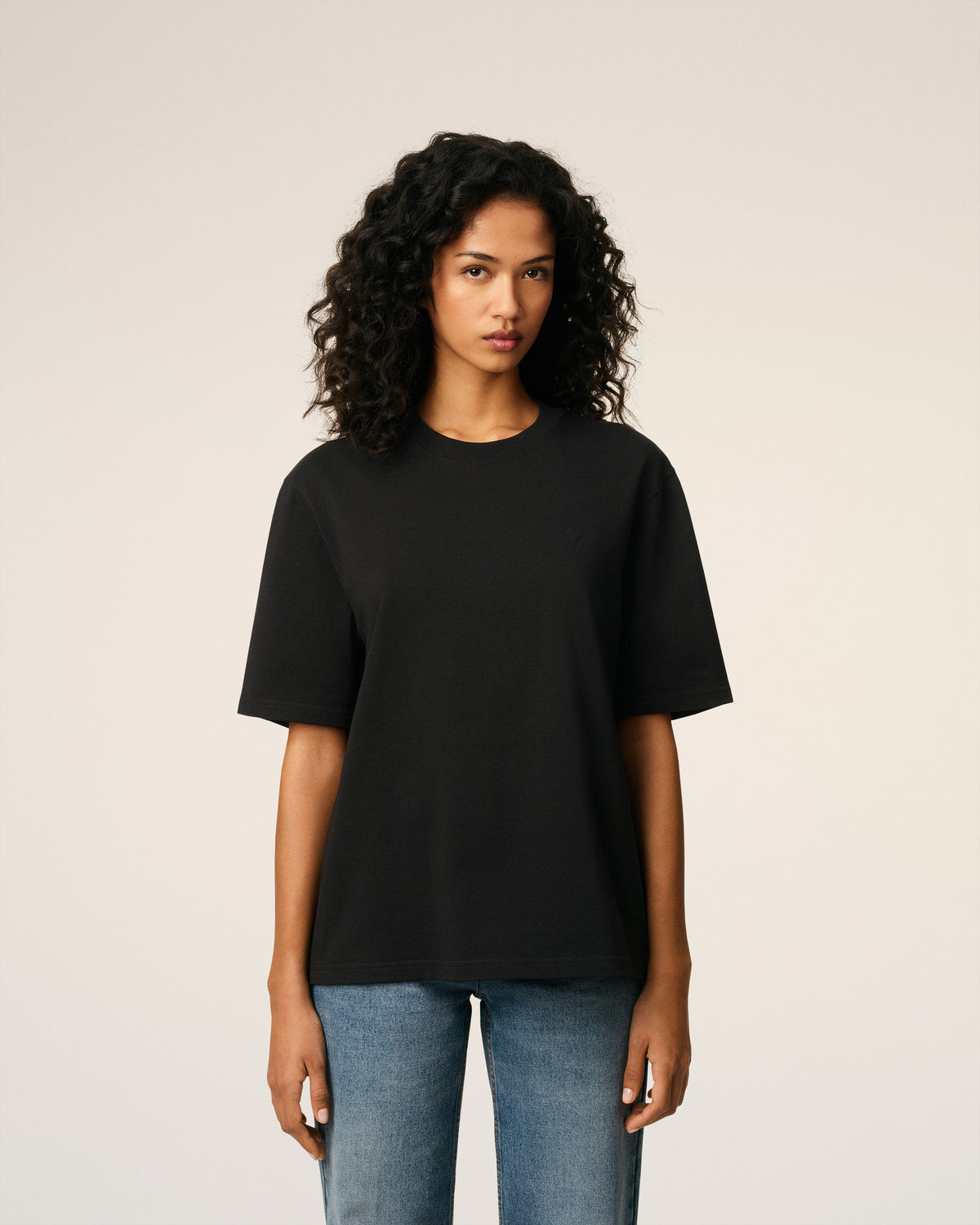 Black Cotton Ami De Coeur T-shirt
