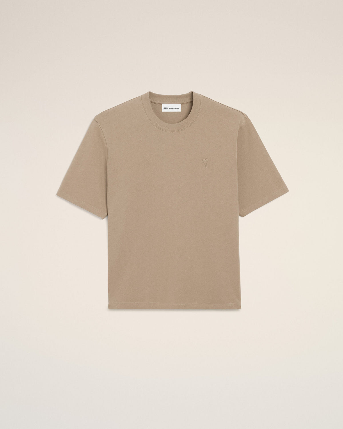 Beige Cotton Embossed Ami De Coeur T-shirt