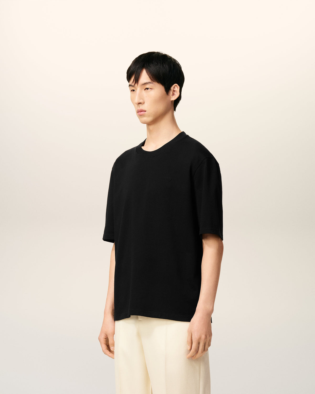 Black Cotton Ami De Coeur T-shirt