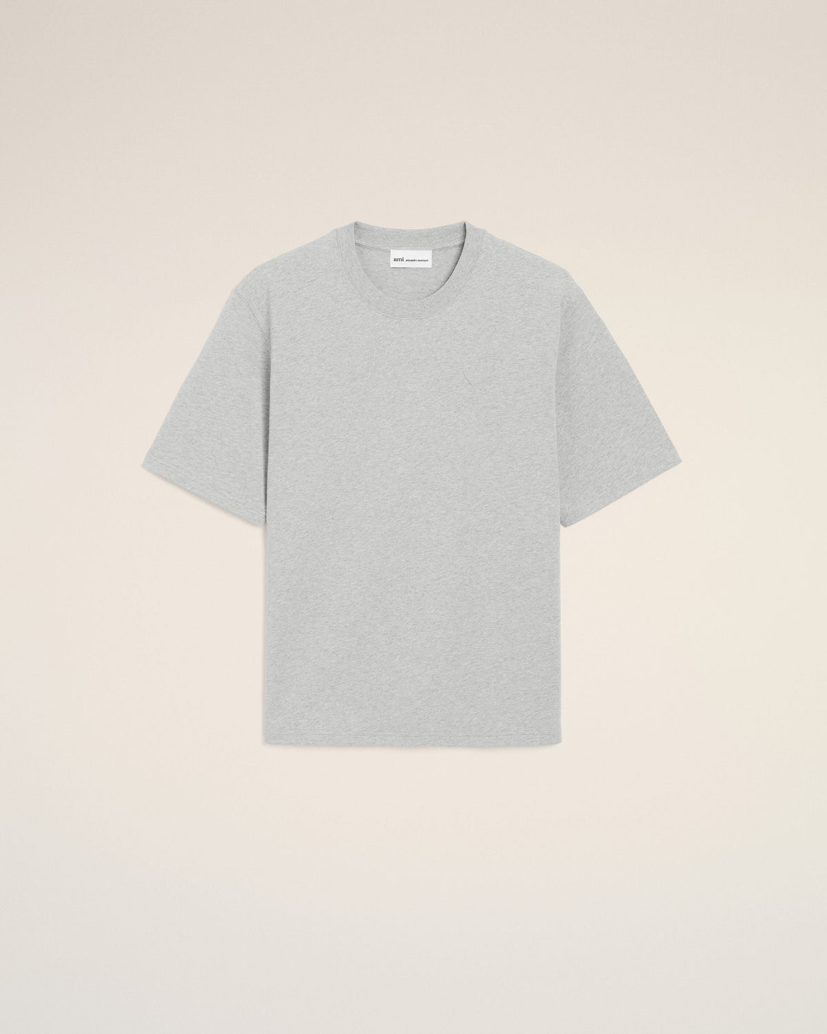 Grey Cotton Ami De Coeur Embossed T-shirt