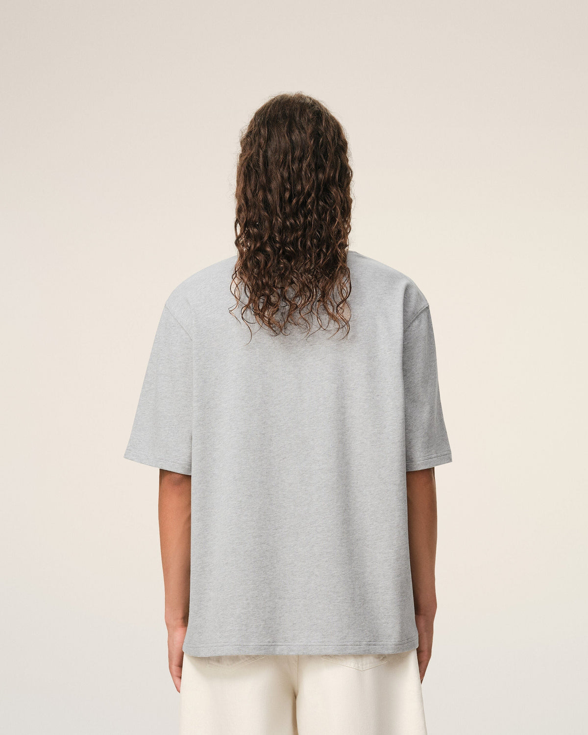 Grey Cotton Ami De Coeur Embossed T-shirt