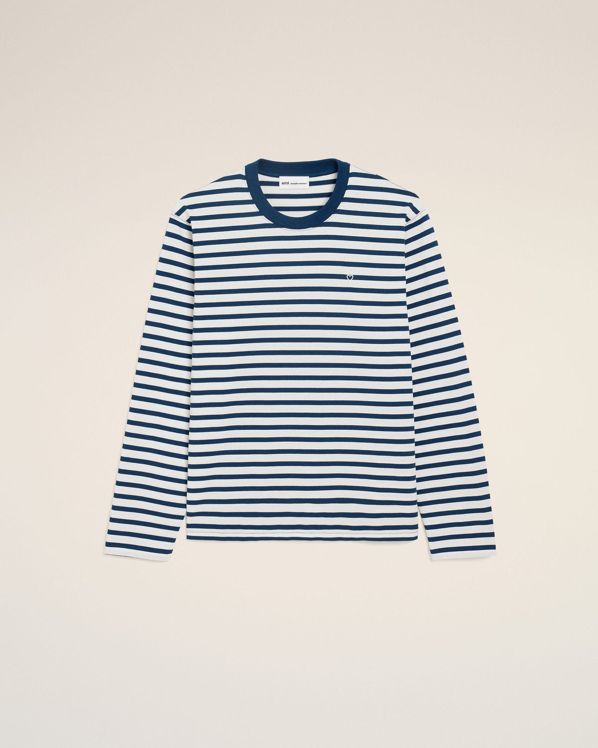 Blue Cotton Long Sleeves Mariniere Ami De Coeur T-shirt