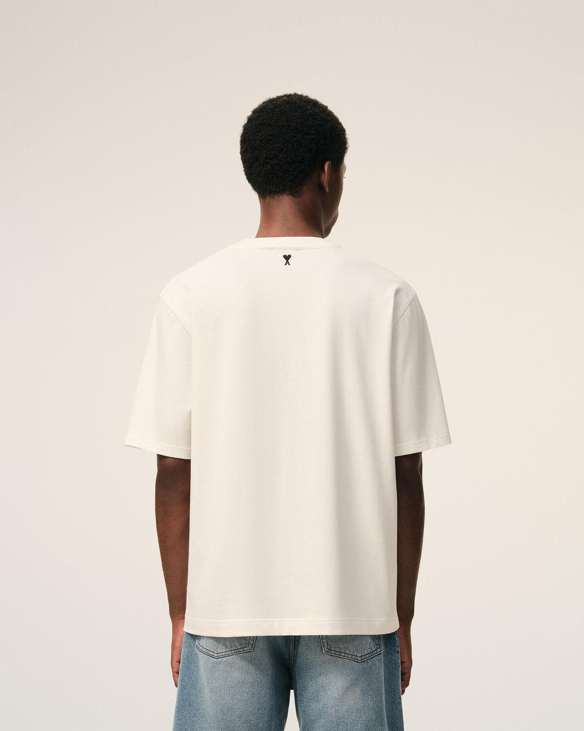 White Cotton Ami Paris Heritage Print T-shirt