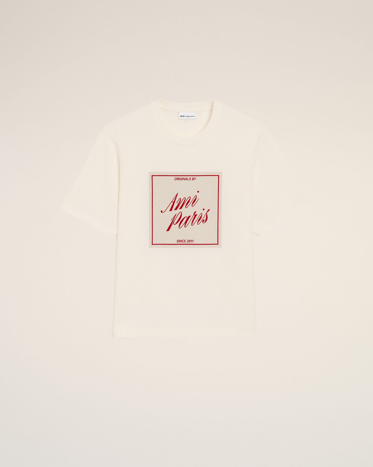 White Cotton Ami Paris Heritage Print T-shirt
