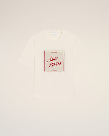 White Cotton Ami Paris Heritage Print T-shirt