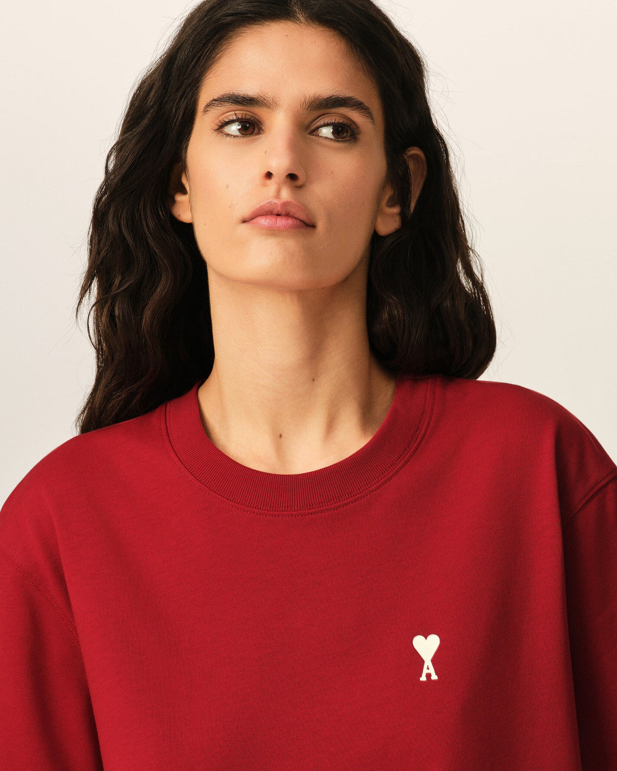 Red printed cotton "Place des Victoires" t-shirt